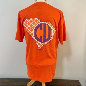 Three Square by Royce Apparel Clemson University V-Neck Short Sleeve Tee Small